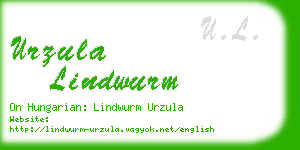 urzula lindwurm business card